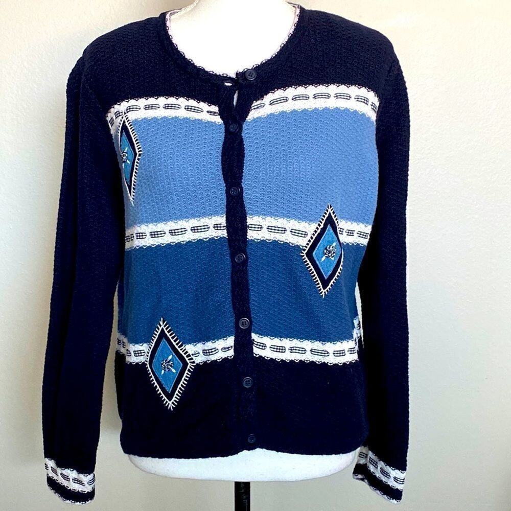 Vintage Christopher Banks Woman’s Hand Embroidered Sweater size Medium See video